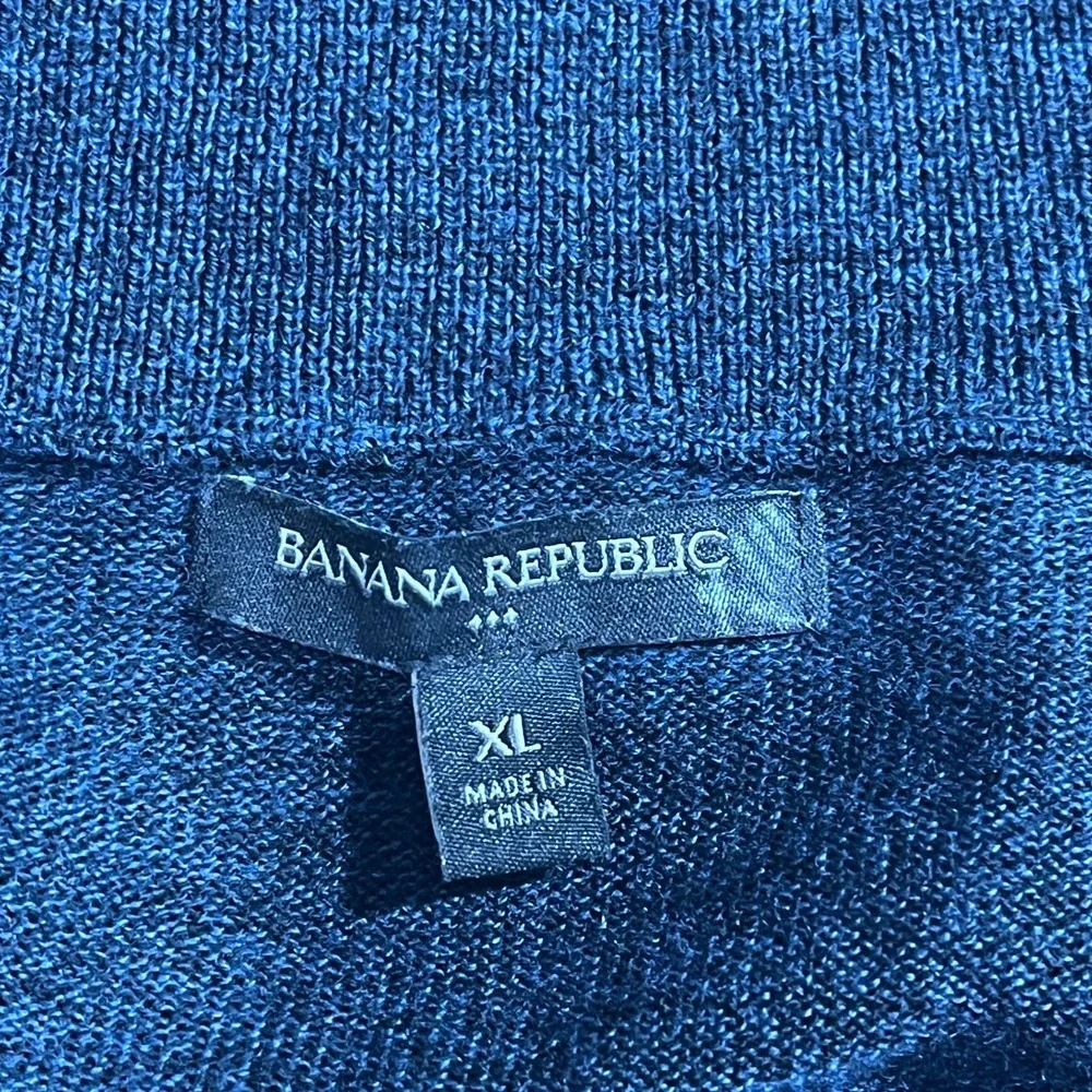 Banana Republic Mens Merino Wool Blend‎ Full Zip Cardigan Sweater XL Preppy